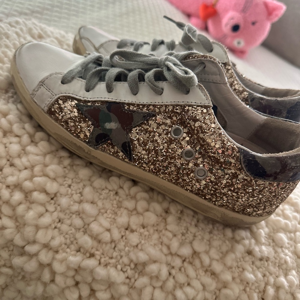 Golden Goose (Authentic) Sneakers Gold/Glitter/Camo size 37 Excellent Condition